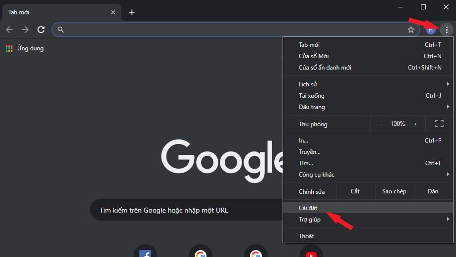 Khôi phục cài đặt ban đầu của Chrome
